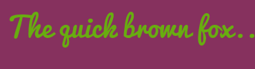 Image with Font Color 68AC10 and Background Color 86315E